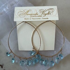 Amanda Vogler Vancouver Faceted Briolette Fringe Teardrop Hoop Earrings